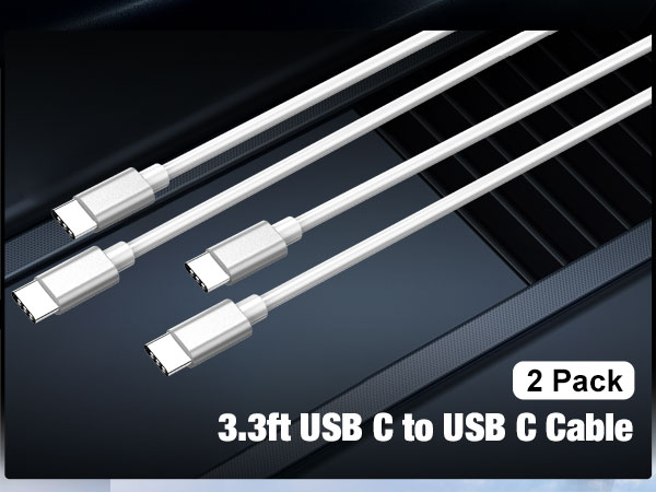 2 pack usb c to usb c rapid charging cable 3.3ft