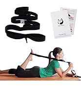 Slim Panda Stretching Strap with Loops, 10 Loops Yoga Strap for Stretching, Non-Elastic Stretch S...