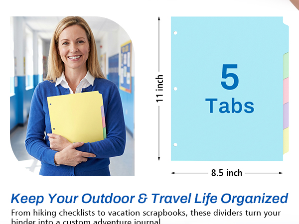 5-Color binder dividers to classify files