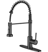 Cobbe Black Kitchen Faucet, Commercial Kitchen Faucet with Pull Down Sprayer, Stainless Steel Kit...