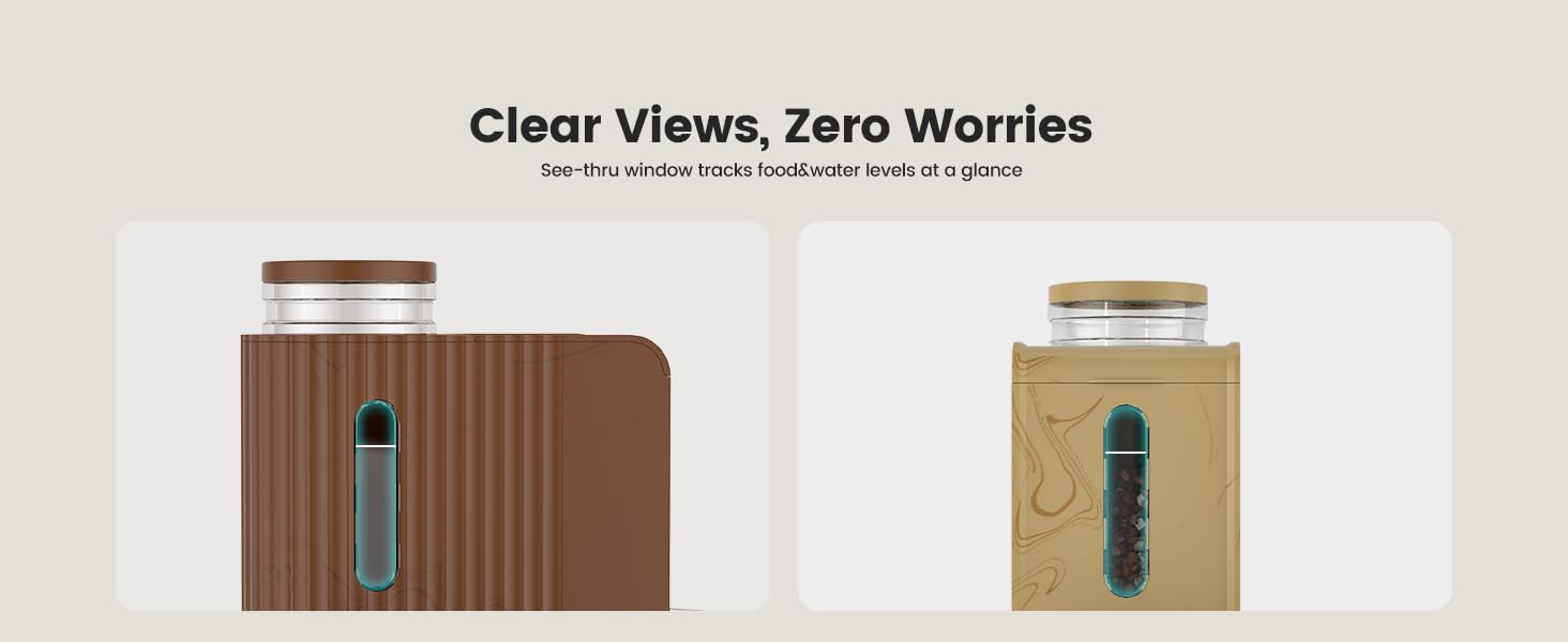 cat food and water dispenser set