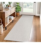 EARTHALL Woven Runner Rug 2x6 Ft Washable Runners for Hallways Cotton Rubber Backed Kitchen Runne...