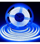 iNextStation COB LED Strip Light Blue 32.8ft/10M DC24V CRI 93+ Flexible LED Tape Lights 8mm for B...