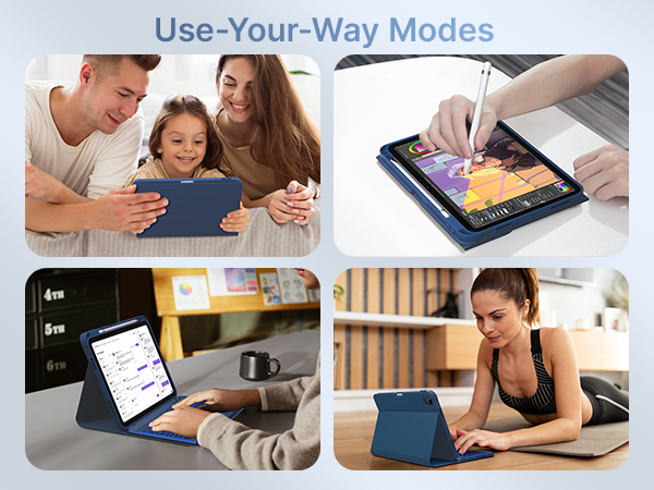 ipad 10th generation case with keyboard blue