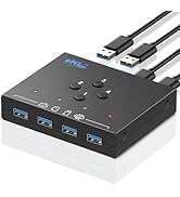 eKL USB 3.0 Switch 4 Computers Share 4 USB 3.0 Ports USB Switcher for PC Laptop Mouse Keyboard Sc...