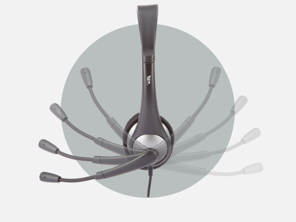 ambidextrous boom mic, ambidextrous headset, Mono Headset with Single Plug &amp; Y-adapter