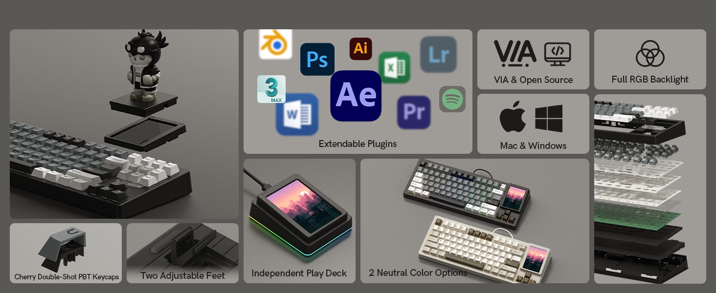 75% Keyboard Custom Keyboard Hot-Swappable Keyboard Mechanical Gaming Keyboard