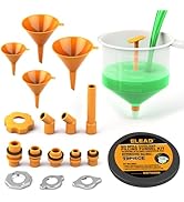 ELEAD No-Spill Coolant Funnel Kit - 19-Piece Radiator Funnel burping kit, coolant Bleeder kit, Ex...
