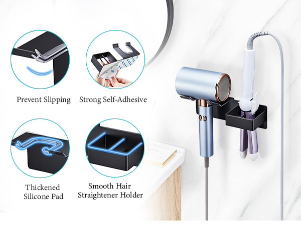 hair dryer and straightener holder