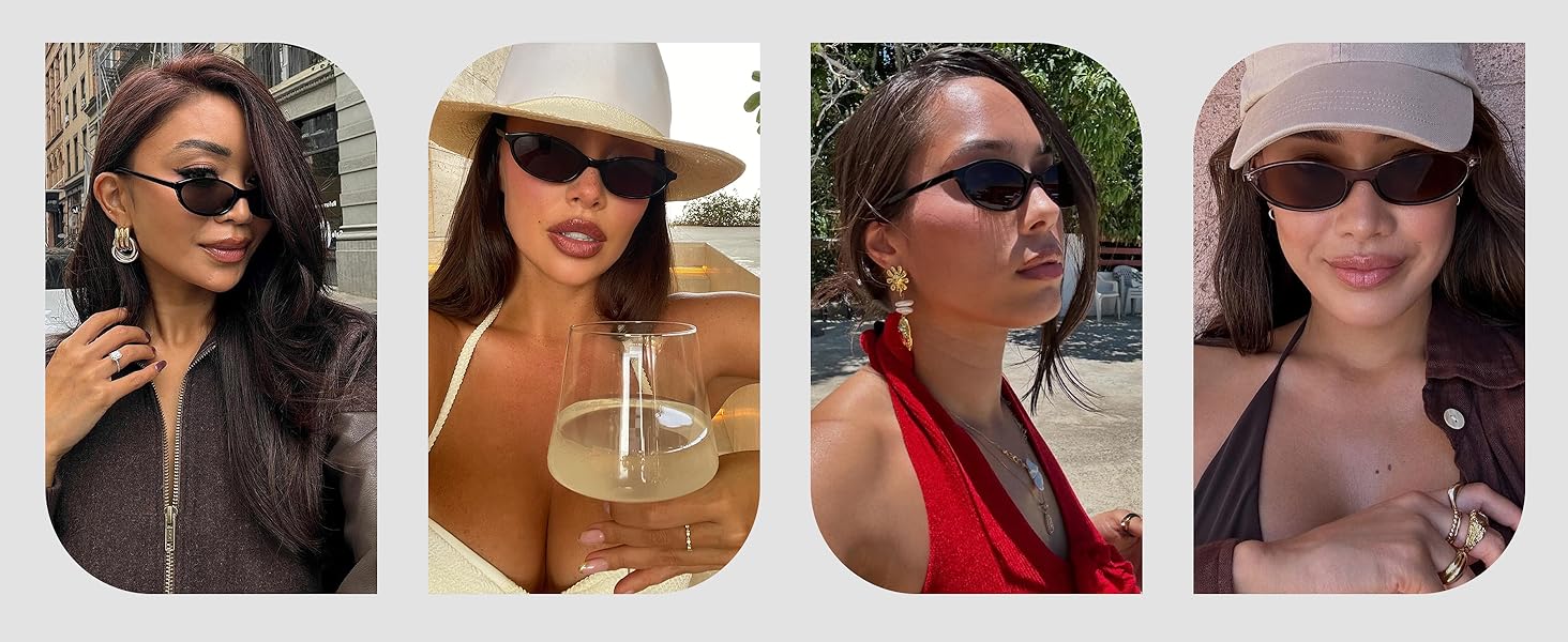 retro oval sunglasses for women