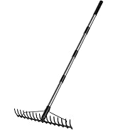 Walensee 5.4FT Bow Rake Heavy Duty Garden Rake with Stainless Steel Handle, 17 Steel Tines Metal ...