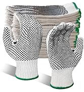 GSAFEME Safety Work Gloves 12 Pairs Cotton with Anti-Slip Grip Dots for Construction,Warehouse Li...