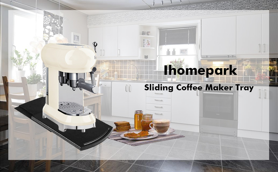 sliding coffee maker tray