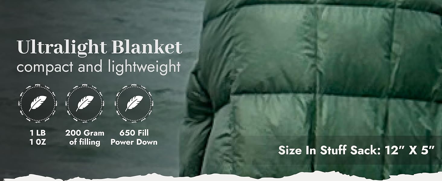 Ultralight blanket - compact and lightweight