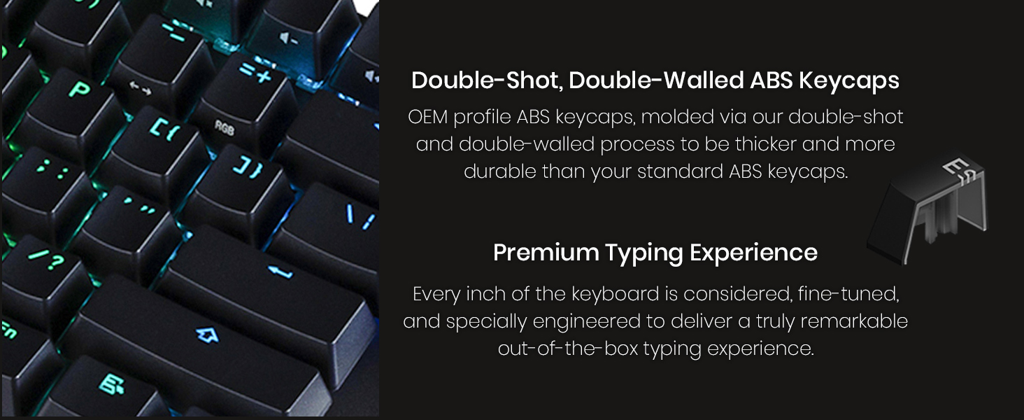 Tecware Phantom Plus 87 mechanical keyboard double shot ABS keycaps RGB gaming keyboard