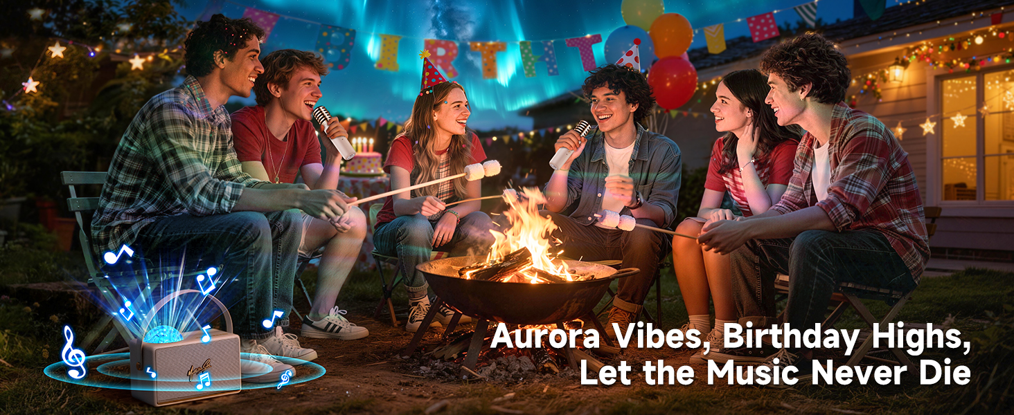 Karaoke Machine for Kids Adults Teen with Northern Lights