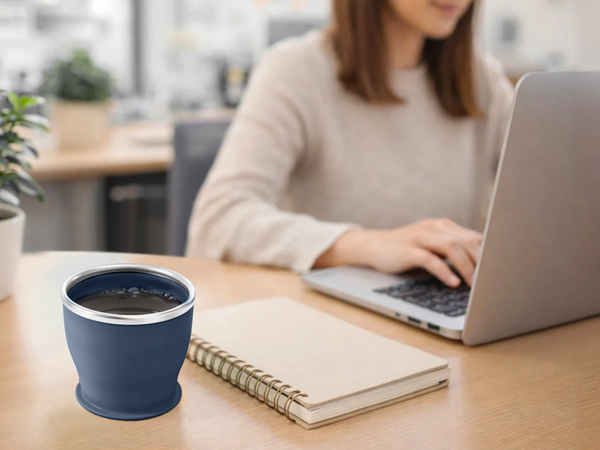 Used as a coffee cup in the office