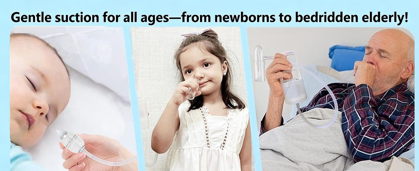 Nasal Aspirator for Baby, Baby Nose Sucker, Booger Sucker with Hand Pump