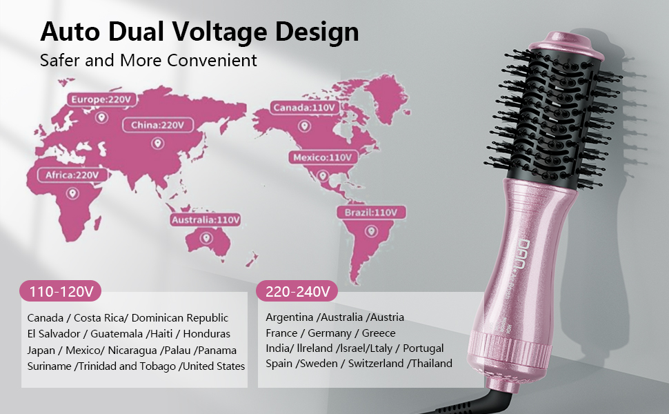 dual voltage hair dryer brush,travel hair dryer brush