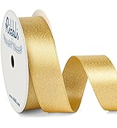 Ribbli Gold Double Faced Purl Ribbon,Luxury Glitter Ribbon,7/8 Inches x 10 Yards,Use for Gift Wra...