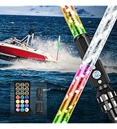 Nilight Boat Navigation Light 5FT Spiral LED Whip Lights 360° Visibility 2NM Coast Guard Complian...