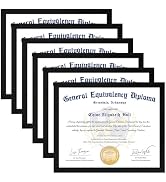 FIXSMITH 8.5x11 Diploma Frame, Black Picture Frame with Clear Plexiglass, 6 Pack Certificate Fram...