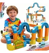 168 Pcs Cube Track Fusion Toy with 2 Trains,2026 New klick Rail Electric Train Set for Kids Ages ...