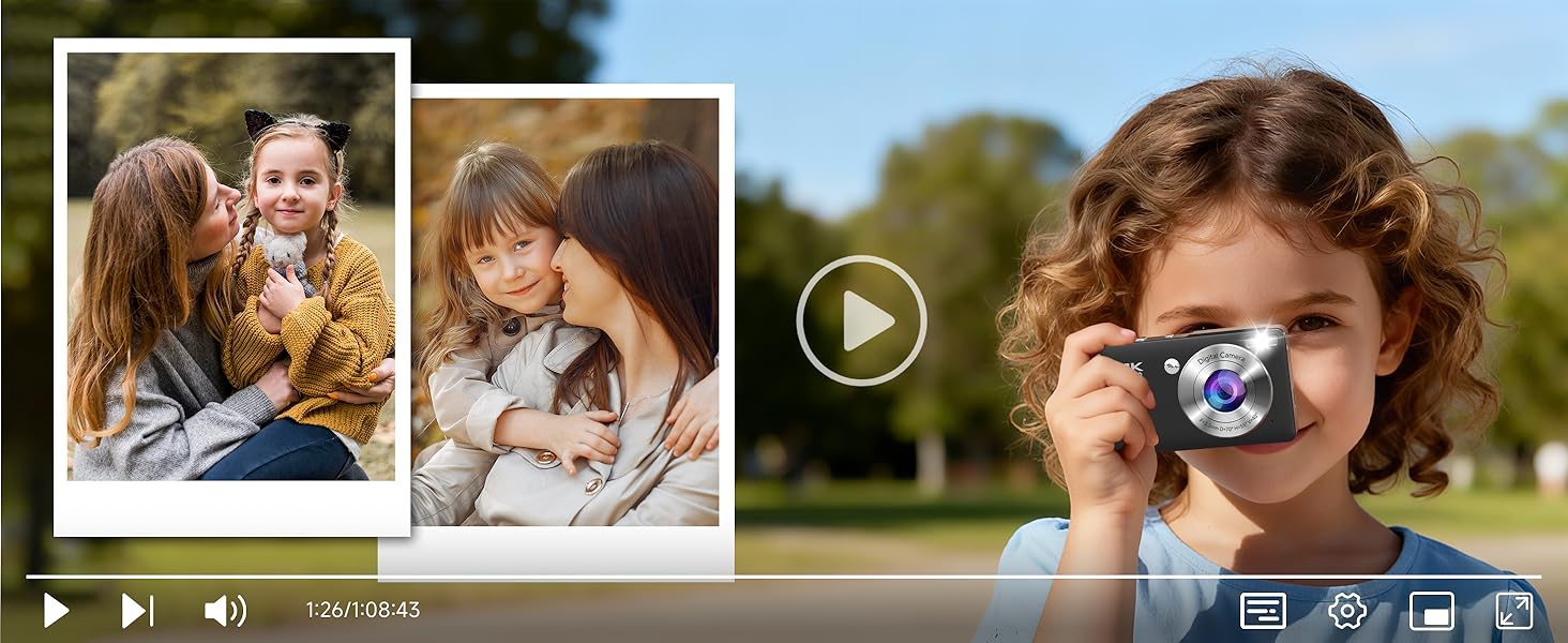 1080P FHD digital camera for kids,camera for teens,pink camera,best gifts for students/kids/girls