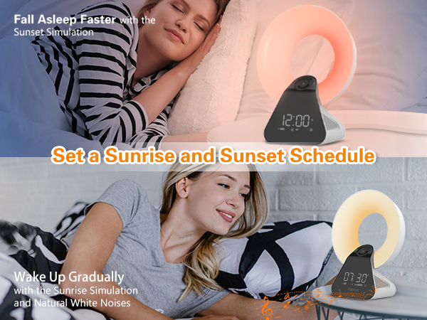 Voraiya Light Therapy Lamp Wake Up Light Sunrise Alarm Clock