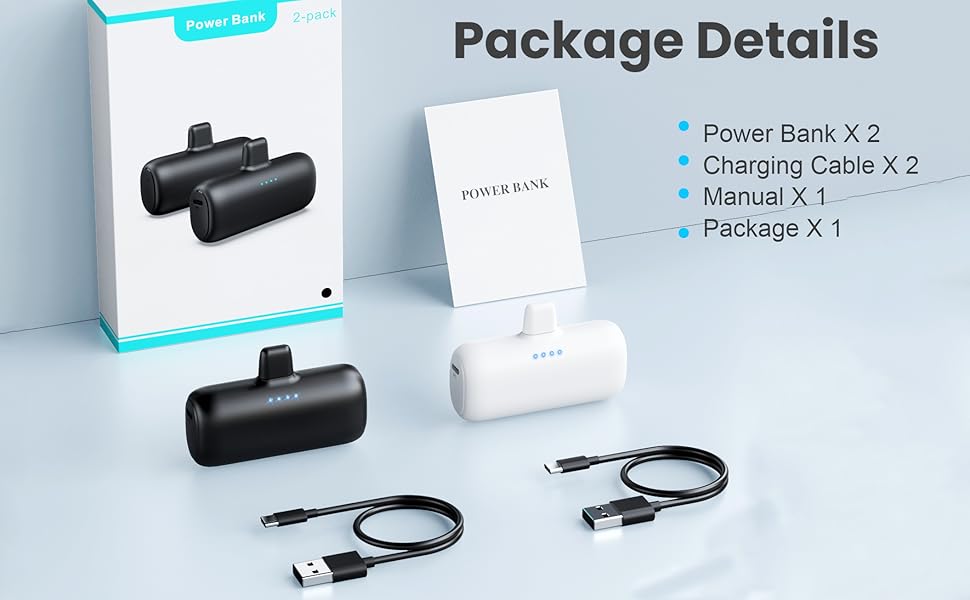 Small Portable Charger for iPhone 5200mAh,Compact PD Fast Charging Power Bank,Mini Battery Pack