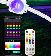 Super RGB Permanent Outdoor Lights 150FT, Smart RGB+IC Eave Lights with Remote APP Control, DIY L...