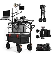 TARION Video Production Camera Cart - Heavy Duty 440lb Load Capacity Cine Dolly - Foldable 3 Tray...