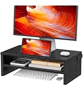 LORYERGO Monitor Stand - Monitor Riser 16.5 inch, 2 Tier Computer Stand, Monitor Stand Riser w/Ce...