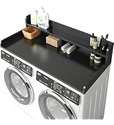 BigPonPon 2-Tier Washer and Dryer Countertop with 2.75" H Guard,54" W x 27.5" D Laundry Counterto...