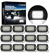 MICTUNING Q1 Max White Rock Lights, 12 Pods Super Bright Pure Underglow Light Kit, IP68 Waterproo...