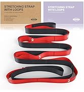 ROSAPOAR Stretching Strap with Loops - Non Elastic Yoga Straps for Physical Therapy, Durable Stre...