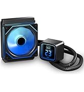 120MM AIO CPU Cooler with Digital Display, 120mm Liquid Cooling, ARGB PWM Fans,LGA 1700/1200/115X...