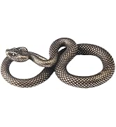 Rosojodg Bronze Snake Figurine Decor High Simulation Fantasy Brass Vintage Style Snake Statue for...