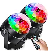 Luditek [2-Pack] Sound Activated Party Lights with Remote Control Dj Lighting, Disco Ball Light, ...