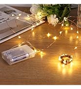 Sanniu Fairy Lights Battery Operated, 2 Packs Mini Battery Powered Copper Wire Starry String Ligh...