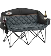 Overmont Oversized Double Camping Chair for Adults Supports up to 850 lbs XXL Heavy Duty Padded F...