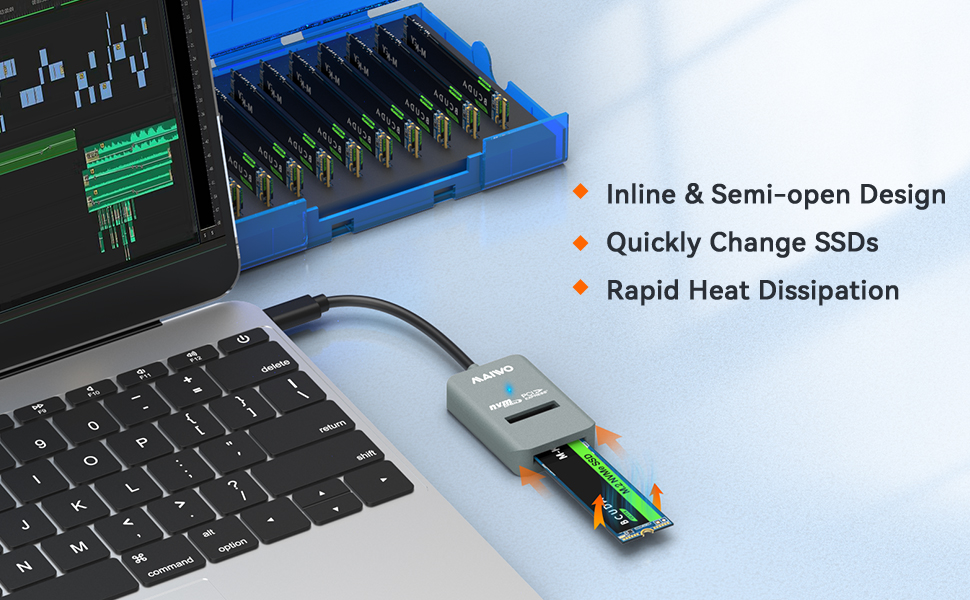 maiwo M.2 nvme pcie to USB 3.2 3.1 Type C adapter converter docking station case