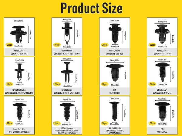 Car Bumper Retainer Clips