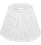Small Lamp Shade, White Pleated Bell Shade for Table Lamps, 6" Top x 10" Bottom x 7" High, Small ...