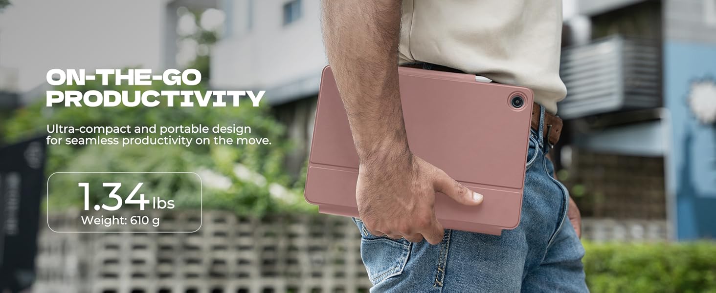 Dexnor for Samsung Galaxy Tab A9+ Plus Keyboard Case Ultra-light Magnetic Folio Keyboard Cover