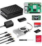 SANOOV Raspberry Pi 5 16GB Starter Kit with Active Cooler,Pi5 16GB RAM Board,27W 5.1V5A Pi 5 Powe...