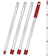 4-Section Spin Mop Handle Replacement, 30 to 58 inch Stainless Steel Handle Easy Install, Resista...