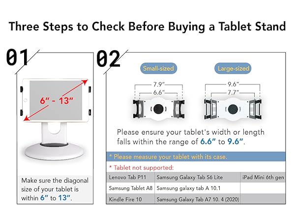 iPad Air mini 4 8 11 12.9 large tablet pro drawing swivel stand holder adjustable kiosk retail dock