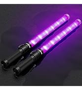 E-riding 2 Pack Purple Traffic Wand, 21 Inch Traffic Control Wand with 3 Flashing Modes &amp; Side Cl...