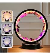 Amethyst Crystal Table Lamp, Natural Healing Crystals Bedside Lamp, 3 Colors Dimming Mode USB Por...